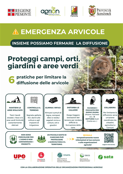 Emergenza arvicole: indicazioni utili per limitarne la diffusione.